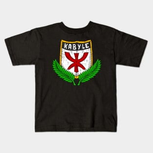 kabyle, kabylie. derber pride, shield and flag. Kids T-Shirt